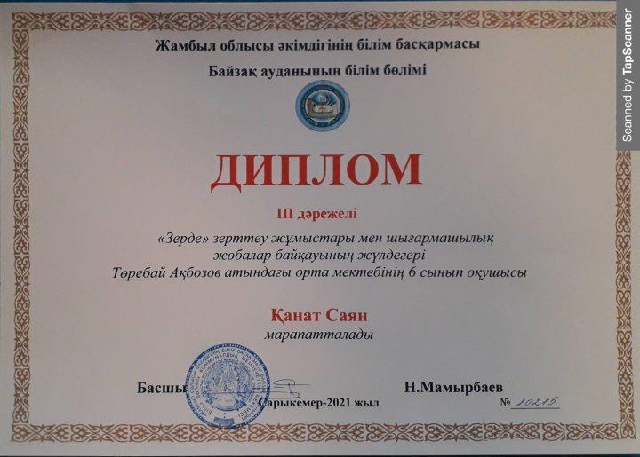 ІІІ дәрежелі диплом