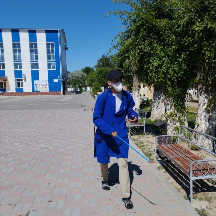 Мектеп ауласы мен іші дезинфекцияланып тазарту жұмыстары жүргізілді