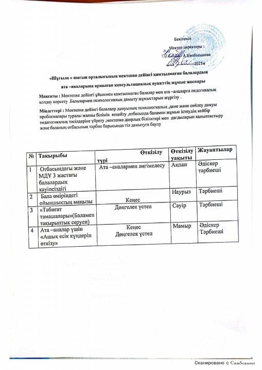 Жұмыс жоспары